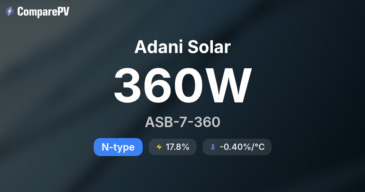 Adani Solar ASB-7-360 360W Solar Panel - Specs & Review | ComparePV