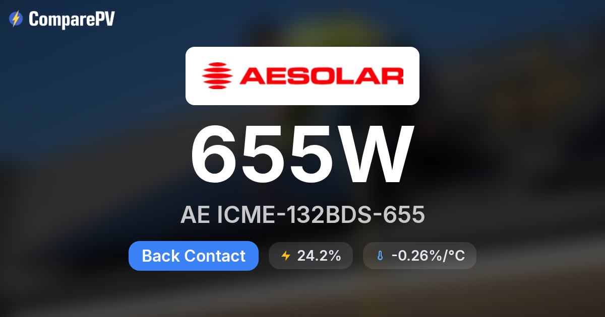 AE Solar AE ICME-132BDS-655 655W Solar Panel - Specs & Review | ComparePV