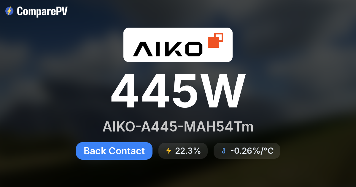 AIKO AIKO-A445-MAH54Tm 445W Solar Panel - Specs & Review | ComparePV