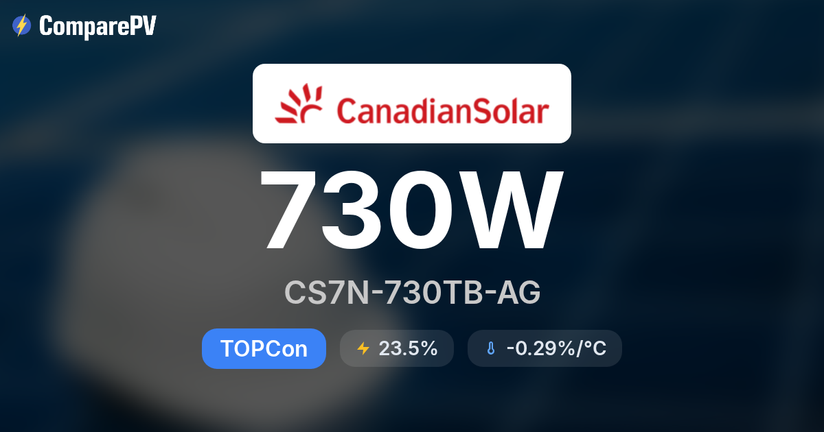 Canadian Solar CS7N-730TB-AG 730W Solar Panel - Specs & Review | ComparePV