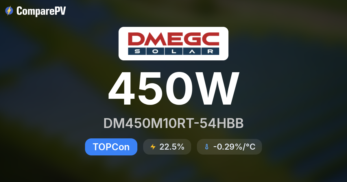 DMEGC DM450M10RT-54HBB 450W Solar Panel - Specs & Review | ComparePV