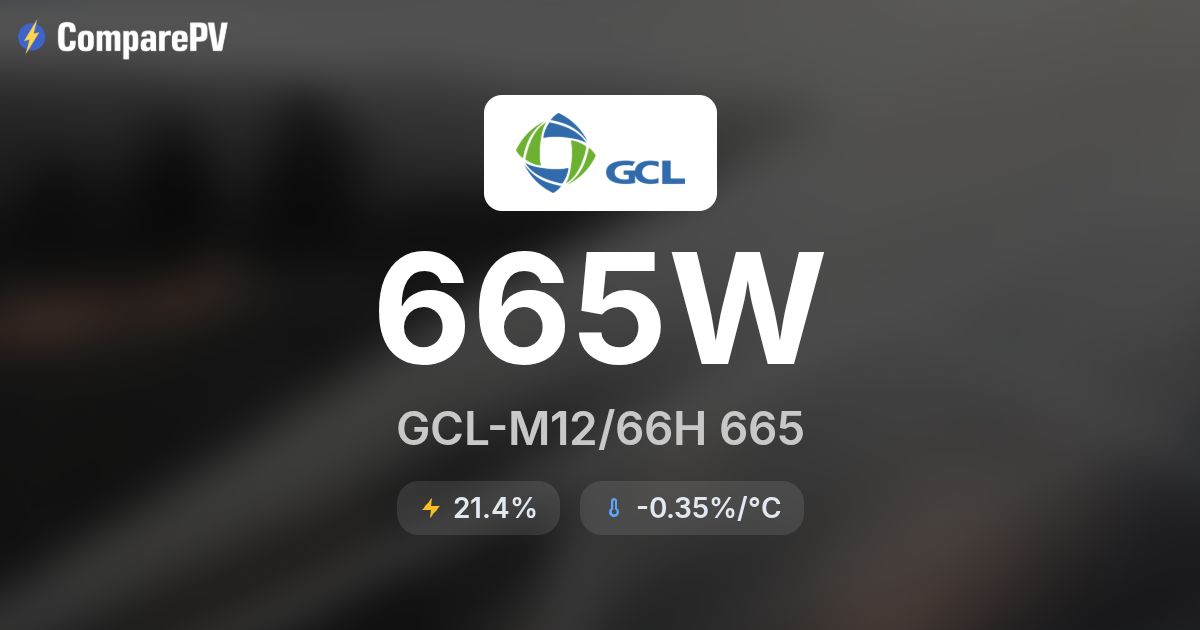 GCL GCL-M12/66H 665 665W Solar Panel - Specs & Review | ComparePV