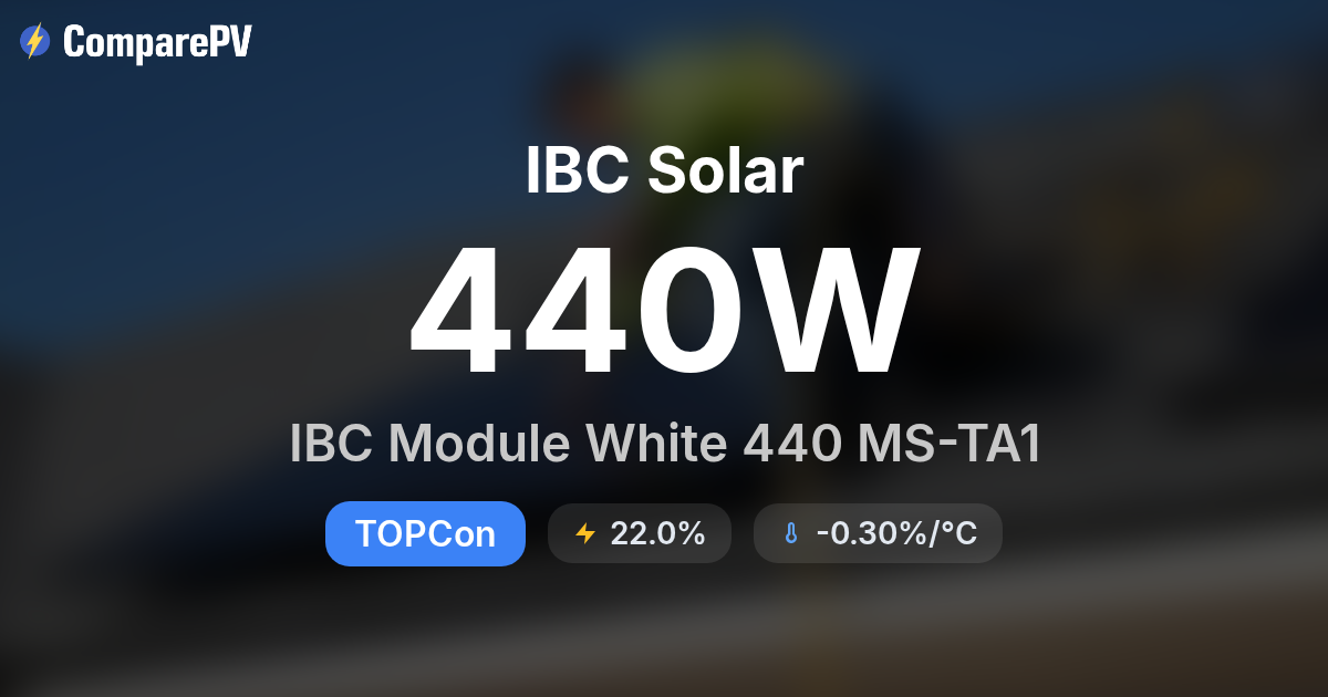 Earth Module 440 IBC Solar IBC Module White 440 MS-TA1 440W Solar Panel - Specs & Review ...