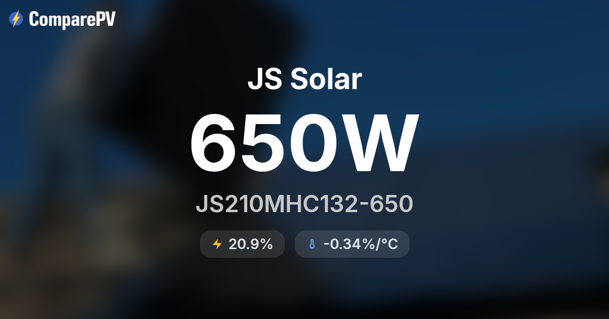 JS Solar JS210MHC132-650 650W Solar Panel - Specs & Review | ComparePV