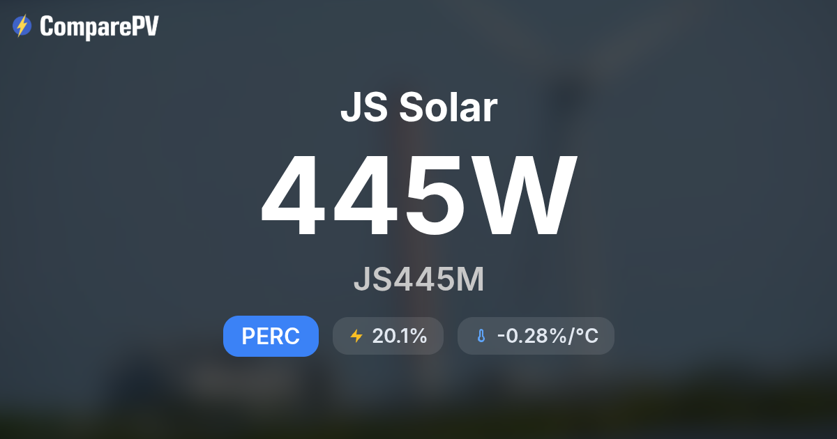 JS Solar JS445M 445W Solar Panel - Specs & Review | ComparePV