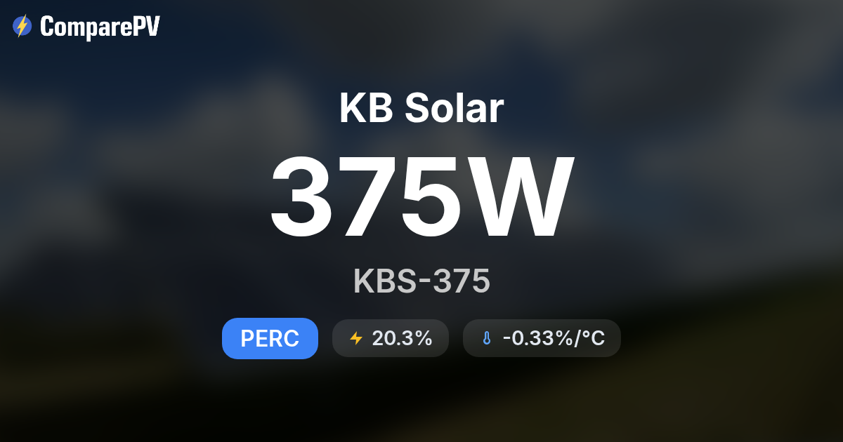 Kb Panel KB Solar KBS-375 375W Solar Panel - Specs & Review | ComparePV