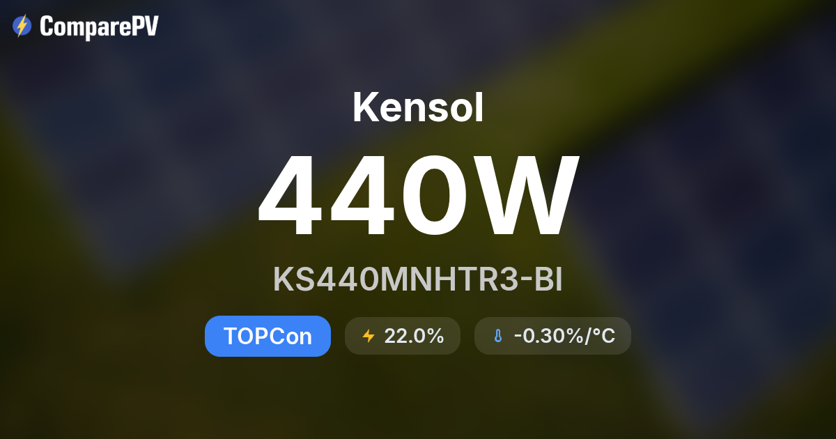 Kensol KS440MNHTR3-BI 440W Solar Panel - Specs & Review | ComparePV