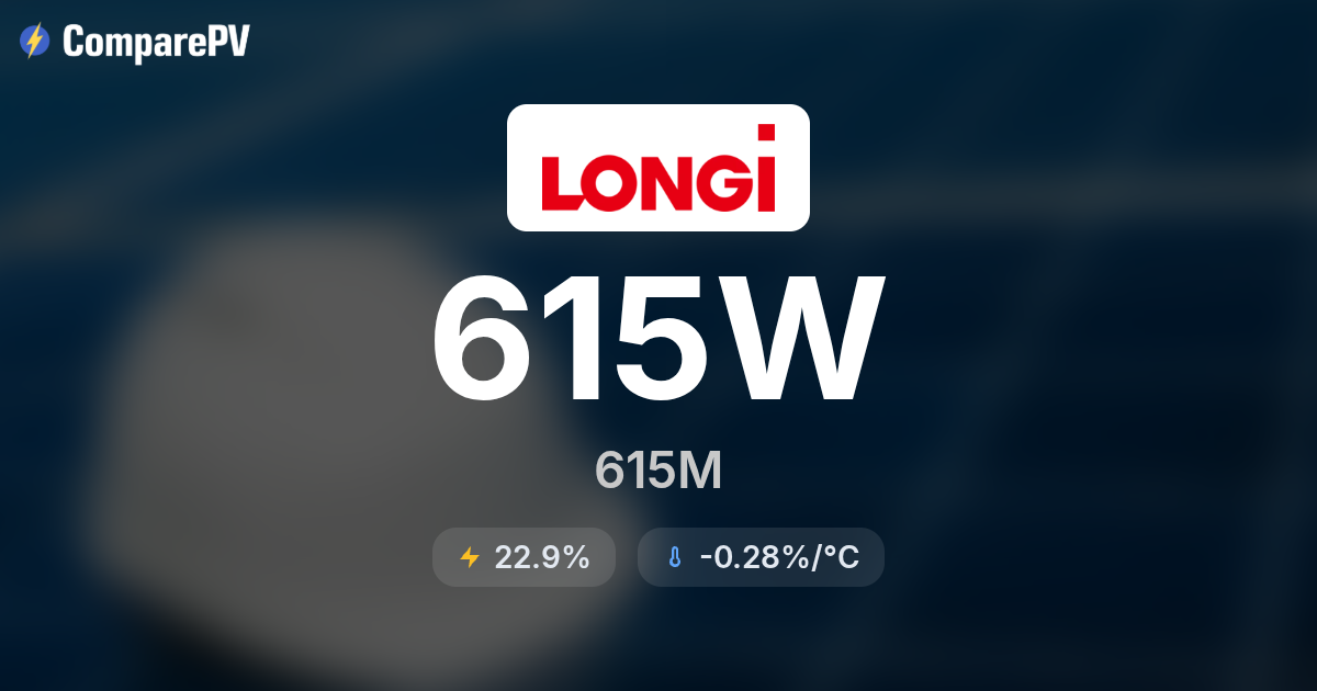 Longi Solar 615M 615W Solar Panel - Specs & Review | ComparePV