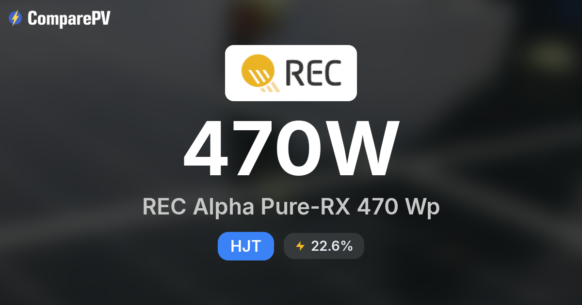 Pure R REC REC Alpha Pure-RX 470 Wp 470W Solar Panel - Specs & Review | ComparePV