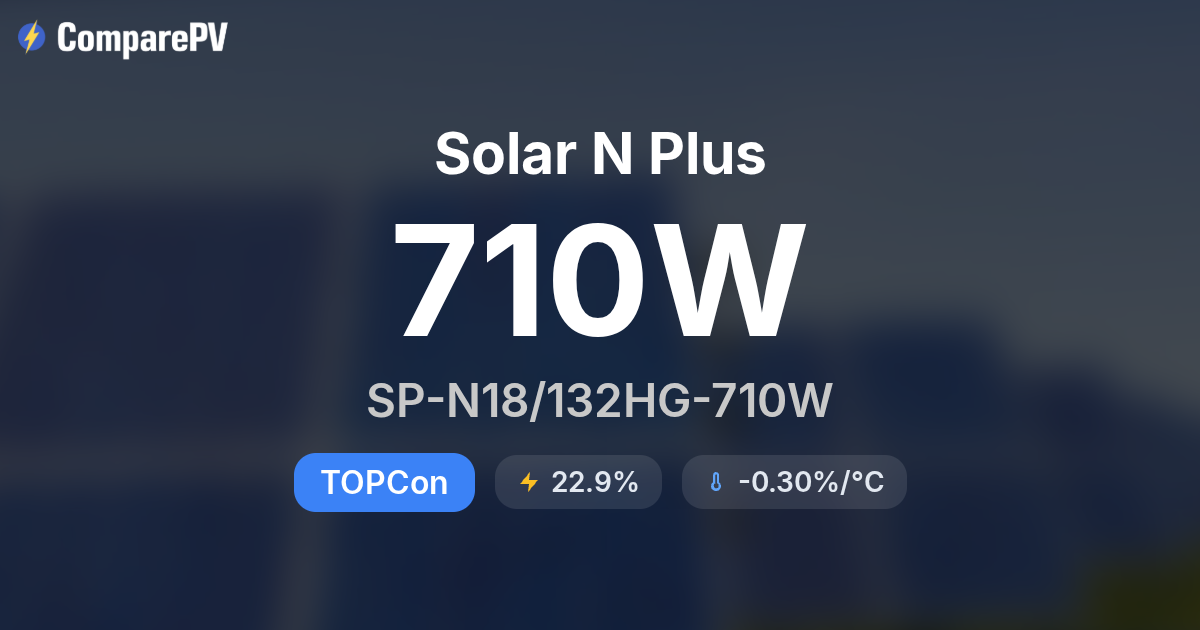Solar N Plus SP-N18/132HG-710W 710W Solar Panel - Specs & Review ...