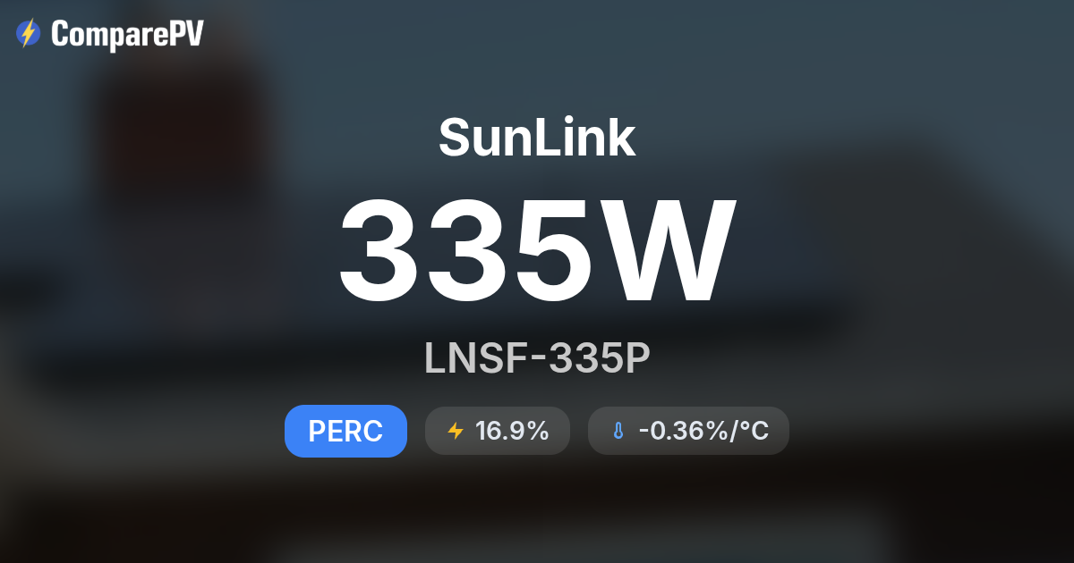 SunLink LNSF-335P 335W Solar Panel - Specs & Review | ComparePV