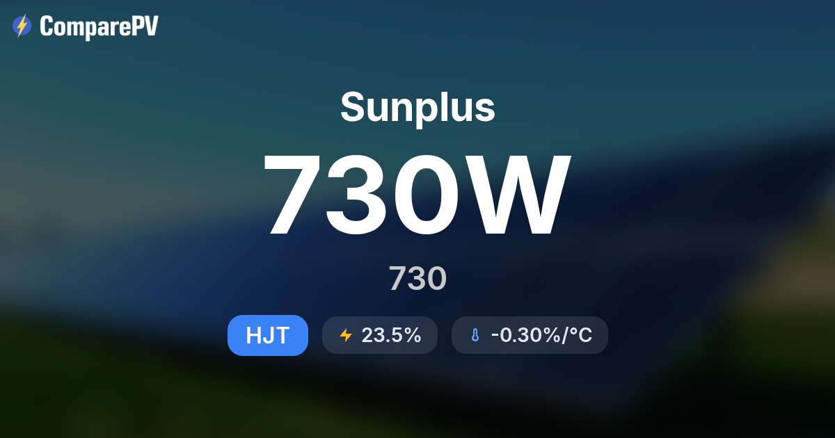 Sunplus 730 730W Solar Panel - Specs & Review | ComparePV