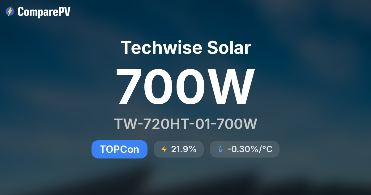 720 Pv Module Techwise Solar TW-720HT-01-700W 700W Solar Panel - Specs & Review ...